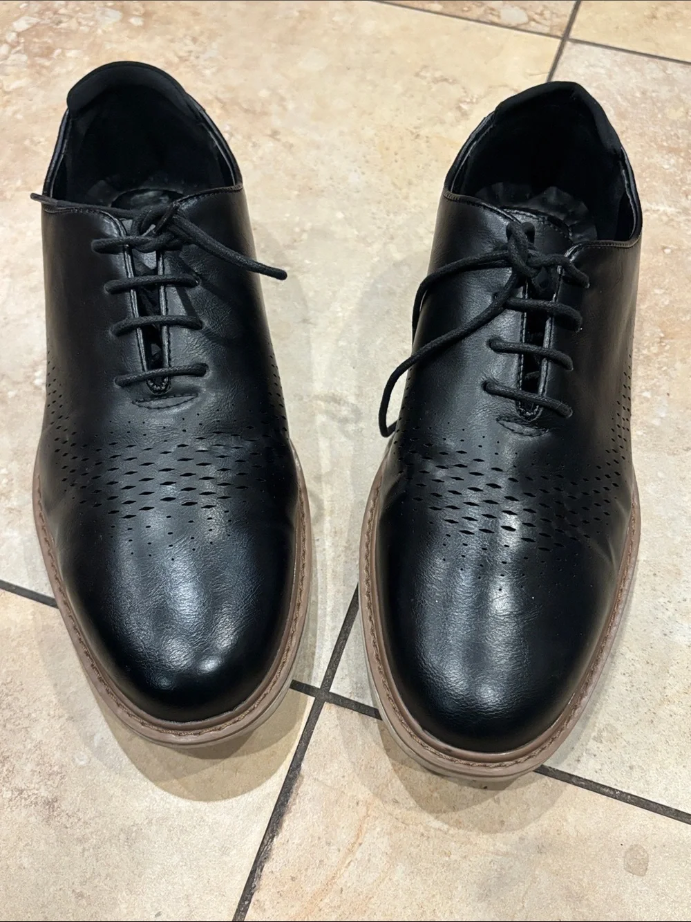 Perry Ellis Portfolio ultra FoamBlack Men's Lace-Up Dress Shoes size 10